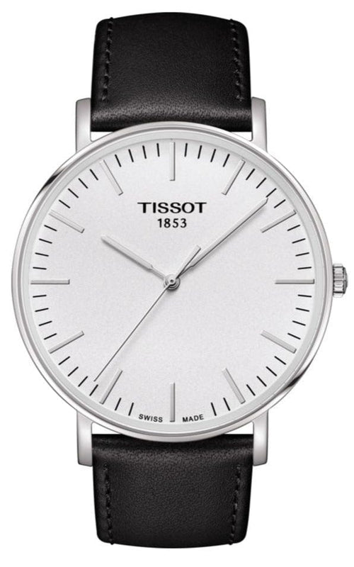Buy Shop Tissot T Classic Everytime Large White Dial Black Leather Strap Watch For Men - T109.610.16.031.00 USA Online