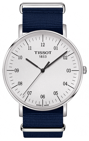 Buy Shop Tissot T Classic Everytime Large White Dial Blue NATO Strap Watch For Men - T109.610.17.037.00 USA Online