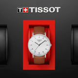 Buy Shop Tissot T Classic Everytime Large White Dial Brown Leather Strap Watch For Men - T109.610.16.037.00 USA Online