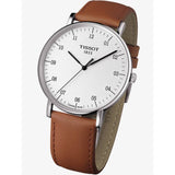 Buy Shop Tissot T Classic Everytime Large White Dial Brown Leather Strap Watch For Men - T109.610.16.037.00 USA Online
