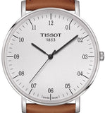 Buy Shop Tissot T Classic Everytime Large White Dial Brown Leather Strap Watch For Men - T109.610.16.037.00 USA Online