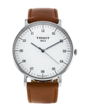 Buy Shop Tissot T Classic Everytime Large White Dial Brown Leather Strap Watch For Men - T109.610.16.037.00 USA Online