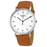 Buy Shop Tissot T Classic Everytime Large White Dial Brown Leather Strap Watch For Men - T109.610.16.037.00 USA Online