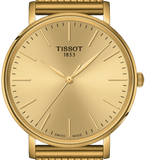 Buy Shop Tissot T Classic Everytime Medium Gold Dial Gold Mesh Bracelet Watch For Men - T109.410.33.021.00 USA Online