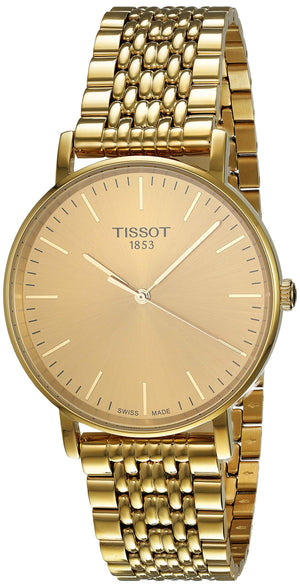 Buy Shop Tissot T Classic Everytime Medium Gold Dial Gold Mesh Bracelet Watch For Men - T109.410.33.021.00 USA Online