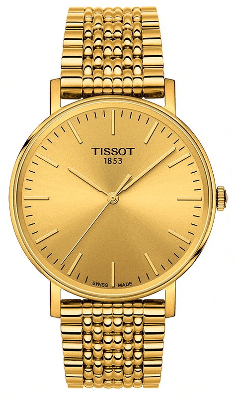 Buy Shop Tissot T Classic Everytime Medium Gold Dial Gold Mesh Bracelet Watch For Men - T109.410.33.021.00 USA Online