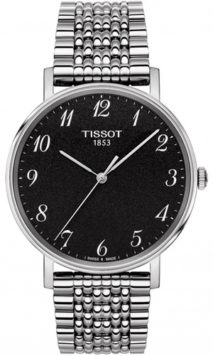 Buy Shop Tissot T Classic Everytime Quartz Black Dial Silver Steel Strap Watch for Men - T109.410.11.072.00 USA Online