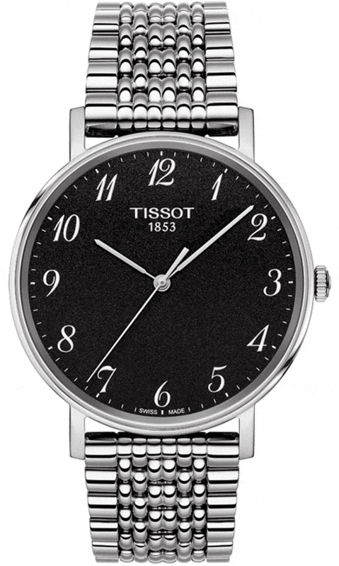 Buy Shop Tissot T Classic Everytime Quartz Black Dial Silver Steel Strap Watch for Men - T109.410.11.072.00 USA Online