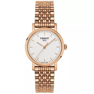 Buy Shop Tissot T Classic Everytime Small White Dial Rose Gold Mesh Bracelet Watch For Women - T109.210.33.031.00 USA Online