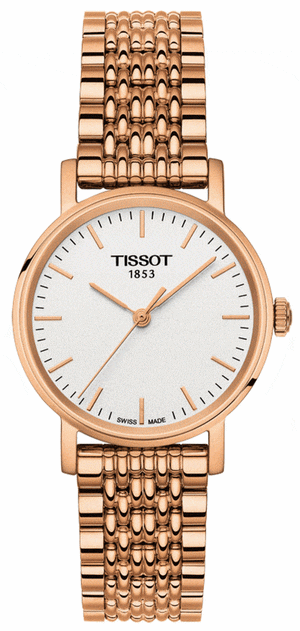Buy Shop Tissot T Classic Everytime Small White Dial Rose Gold Mesh Bracelet Watch For Women - T109.210.33.031.00 USA Online