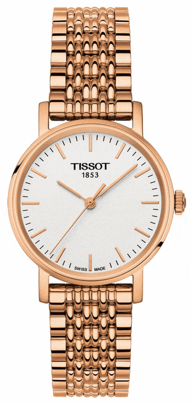 Buy Shop Tissot T Classic Everytime Small White Dial Rose Gold Mesh Bracelet Watch For Women - T109.210.33.031.00 USA Online