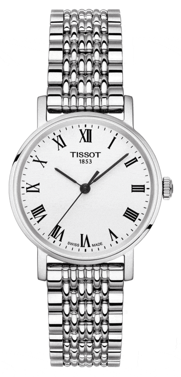Buy Shop Tissot T Classic Everytime Small White Dial Silver Mesh Bracelet Watch For Women - T109.210.11.033.00 USA Online