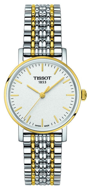 Buy Shop Tissot T Classic Everytime Small White Dial Two Tone Mesh Bracelet Watch For Women - T109.210.22.031.00 USA Online
