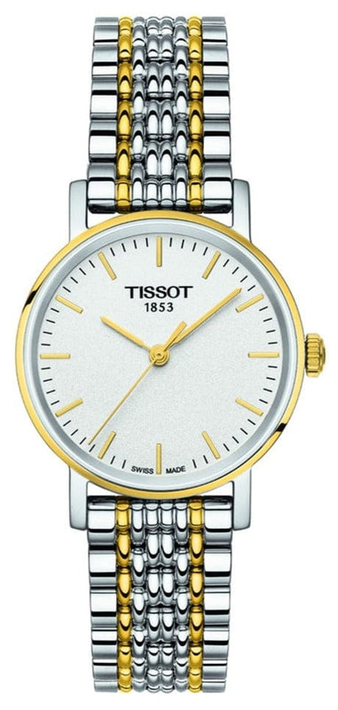 Buy Shop Tissot T Classic Everytime Small White Dial Two Tone Mesh Bracelet Watch For Women - T109.210.22.031.00 USA Online