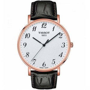 Buy Shop Tissot T Classic Everytime White Dial Black Leather Strap Watch For Men - T109.610.36.032.00 USA Online