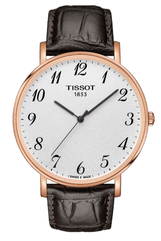 Buy Shop Tissot T Classic Everytime White Dial Black Leather Strap Watch For Men - T109.610.36.032.00 USA Online