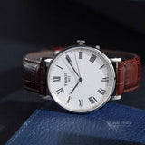 Buy Shop Tissot T Classic Everytime White Dial Brown Leather Strap Watch For Men - T109.410.16.033.00 USA Online
