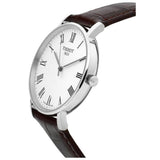 Buy Shop Tissot T Classic Everytime White Dial Brown Leather Strap Watch For Men - T109.410.16.033.00 USA Online