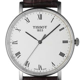 Buy Shop Tissot T Classic Everytime White Dial Brown Leather Strap Watch For Men - T109.410.16.033.00 USA Online