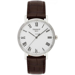 Buy Shop Tissot T Classic Everytime White Dial Brown Leather Strap Watch For Men - T109.410.16.033.00 USA Online