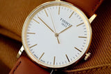 Buy Shop Tissot T Classic Everytime White Dial Brown Leather Strap Watch For Men - T109.410.36.031.00 USA Online