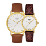 Buy Shop Tissot T Classic Everytime White Dial Brown Leather Strap Watch For Men - T109.410.36.031.00 USA Online