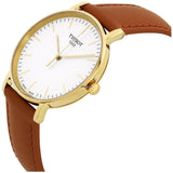 Buy Shop Tissot T Classic Everytime White Dial Brown Leather Strap Watch For Men - T109.410.36.031.00 USA Online