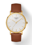 Buy Shop Tissot T Classic Everytime White Dial Brown Leather Strap Watch For Men - T109.410.36.031.00 USA Online