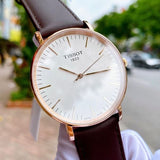 Buy Shop Tissot T Classic Everytime White Dial Brown Leather Strap Watch for Men - T109.610.36.031.00 USA Online