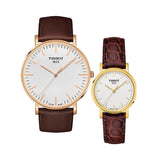 Buy Shop Tissot T Classic Everytime White Dial Brown Leather Strap Watch for Men - T109.610.36.031.00 USA Online