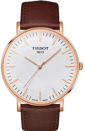 Buy Shop Tissot T Classic Everytime White Dial Brown Leather Strap Watch for Men - T109.610.36.031.00 USA Online