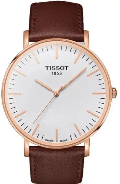 Buy Shop Tissot T Classic Everytime White Dial Brown Leather Strap Watch for Men - T109.610.36.031.00 USA Online