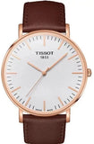 Buy Shop Tissot T Classic Everytime White Dial Brown Leather Strap Watch for Men - T109.610.36.031.00 USA Online