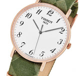 Buy Shop Tissot T Classic Everytime White Dial Green Nylon Strap Watch for Men - T109.610.38.032.00 USA Online