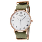 Buy Shop Tissot T Classic Everytime White Dial Green Nylon Strap Watch for Men - T109.610.38.032.00 USA Online