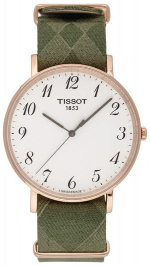 Buy Shop Tissot T Classic Everytime White Dial Green Nylon Strap Watch for Men - T109.610.38.032.00 USA Online