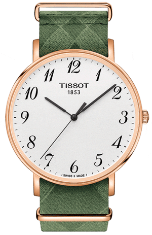 Buy Shop Tissot T Classic Everytime White Dial Green Nylon Strap Watch for Men - T109.610.38.032.00 USA Online