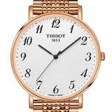 Buy Shop Tissot T Classic Everytime White Dial Rose Gold Mesh Bracelet Watch for Men - T109.610.33.032.00 USA Online