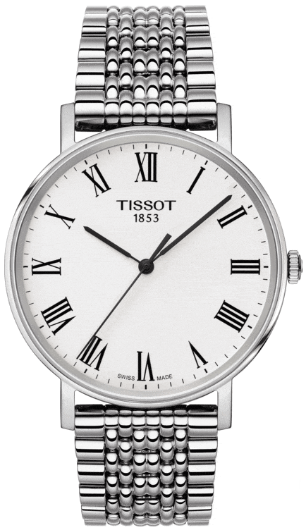 Buy Shop Tissot T Classic Everytime White Dial Silver Mesh Bracelet Watch For Men - T109.410.11.033.00 USA Online