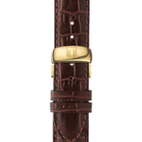 Buy Shop Tissot T Classic Le Locle Automatic Gold Dial Maroon Leather Strap Watch For Men - T41.5.413.73 USA Online