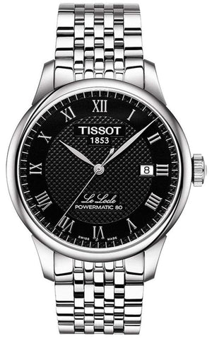 Buy Shop Tissot T Classic Le Locle Powermatic 80 Black Dial Silver Steel Strap Watch For Women - T41.1.483.53 USA Online