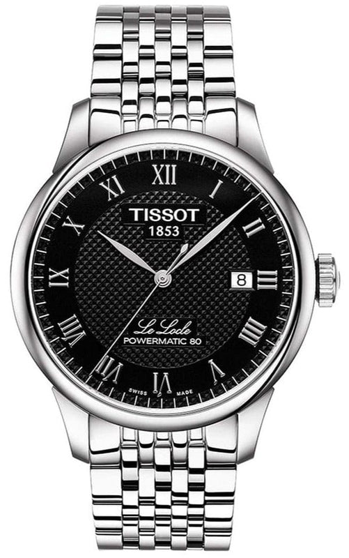 Buy Shop Tissot T Classic Le Locle Powermatic 80 Black Dial Silver Steel Strap Watch For Women - T41.1.483.53 USA Online