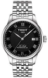 Buy Shop Tissot T Classic Le Locle Powermatic 80 Black Dial Silver Steel Strap Watch For Women - T41.1.483.53 USA Online