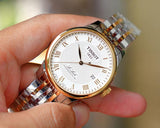 Buy Shop Tissot T Classic Le Locle Powermatic 80 Silver Dial Two Tone Steel Strap Watch For Men - T0064072203301 USA Online