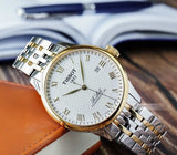 Buy Shop Tissot T Classic Le Locle Powermatic 80 Silver Dial Two Tone Steel Strap Watch For Men - T0064072203301 USA Online