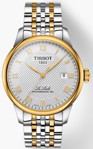 Buy Shop Tissot T Classic Le Locle Powermatic 80 Silver Dial Two Tone Steel Strap Watch For Men - T0064072203301 USA Online