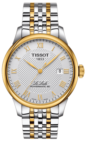 Buy Shop Tissot T Classic Le Locle Powermatic 80 Silver Dial Two Tone Steel Strap Watch For Men - T0064072203301 USA Online