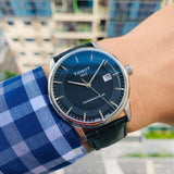 Buy Shop Tissot T Classic Luxury Powermatic 80 Black Dial Black Leather Strap Watch For Men - T086.408.16.051.00 USA Online