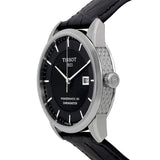 Buy Shop Tissot T Classic Luxury Powermatic 80 Black Dial Black Leather Strap Watch For Men - T086.408.16.051.00 USA Online