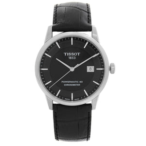 Buy Shop Tissot T Classic Luxury Powermatic 80 Black Dial Black Leather Strap Watch For Men - T086.408.16.051.00 USA Online